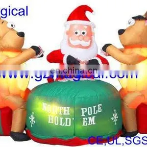 Inflatable Christmas Santa and Reindeer Model thumbnail-1