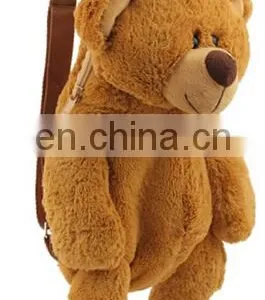 Cheap Custom Stuffed Brown Bear Plush Teddy Backpack Bag thumbnail-4