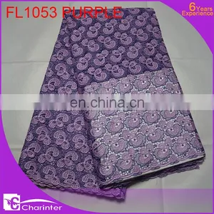Embroidery Lace Fabric/lace/african Lace Fabric/cord Lace/french Lace/swiss Voile Lace FL1053 Purple thumbnail-1