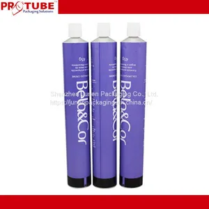 OEM Customised Hair Color Cream Soft Aluminum Packaging Tube With Plastic Screw Cap thumbnail-1