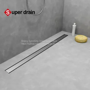 Bathroom Long Linear Premium Quality 304 Stainless Steel Strip Automatic Drainage Shower Floor Drain thumbnail-2