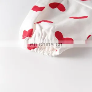 Lovely Infatns Clothes Fleece Full Sleeve Peach Heat Printed Baby Girls Hoodie Romper thumbnail-5