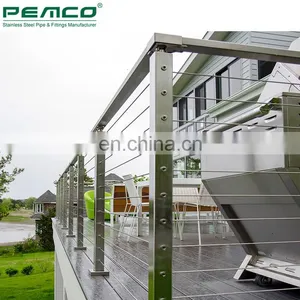 Outdoor Deck Powder Coating 316 Stainless Steel Black Staircase Designs Cable Railing Kit System thumbnail-3