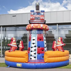 Firefighter Themed Inflatable Climbing Walls Rock Climb Tower Game For Events thumbnail-2