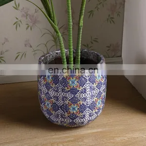 Western Art Style Antique Design Garden Indoor Decor Ceramic Purple Flower Pots for Balcony thumbnail-4