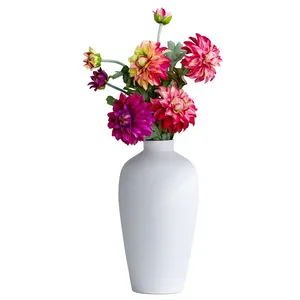 Tall Morandi White Hand Made Fashion Elegant Ceramic Flower Vase For Showroom Decor thumbnail-5