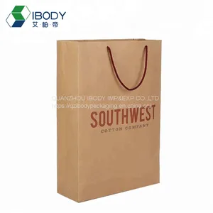 Kraft Paper Shopping Bag With Handle Custom Cheap Logo Printing Recycling Takeaway Food Packaging Bag thumbnail-2