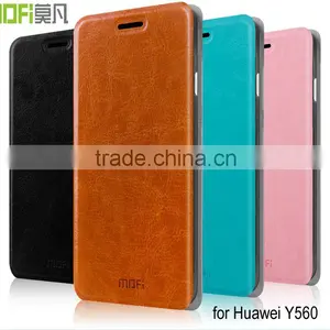 MOFi RUI Series Smart Phone PU Leather Flip Cover for Huawei Y560, TPU Material Back Cover for Huawei Y560 thumbnail-1