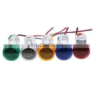 Mini Digital Voltmeter Ammeter 22mm Square AC 50-500V 0-100A Amp Volt Voltage Tester Meter Dual LED Indicator Pilot Lamp Light thumbnail-1