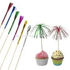 Decorative Cocktail Picks Firework Birthday Party Appetizer Toothpicks Decorative Wooden Food Fruit Picks thumbnail-1