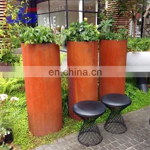Round Square Rectangle Decorative Planter Corten Steel Flower Pots Used for Garden and Interior Decoration thumbnail-5