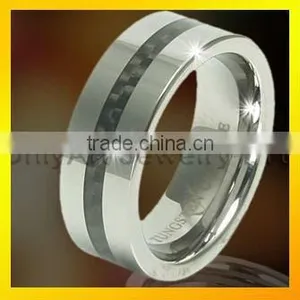 Popular Tungsten Mens Ring With Carbon Fiber thumbnail-1