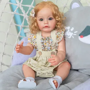 New 22-inch Cute Realistic Reborn Doll Girl Soft Full Body Enamel Baby Doll thumbnail-1