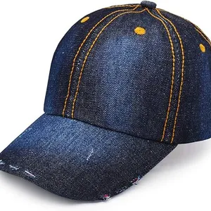 Denim Baseball Cap Sun Hat Outdoor Cowboy Cap Dilapidated Design thumbnail-1