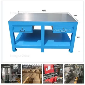 Industrial Steel Worktable-ISW017 |Anti-Vibration 10mm Rubber Pads| Heavy Duty Impact-Resistant Bench for Metalworking China Factory Hengna Wholesale thumbnail-2
