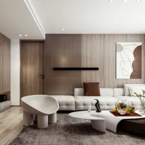 Moisture-proof and Waterproof Solid Wood Wall Panel Decoration Materials - Large Panels of Arc Grille Rubber Wood Wall Panels With Food-grade Resin thumbnail-4