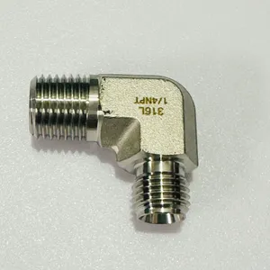 Stainless Steel 316 Male NPT to Compression Elbow Fitting With PTFE Seal thumbnail-4