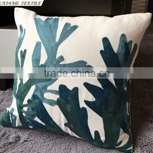Leaf Embroidery Pillow Case Cushion Cover thumbnail-3