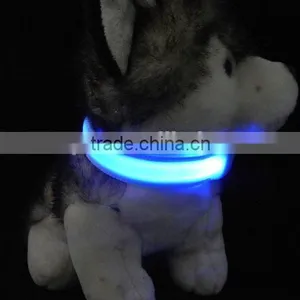 Pure Color Double Side Exposure Flat Optical Fibre Led Pet Dog Collar thumbnail-4