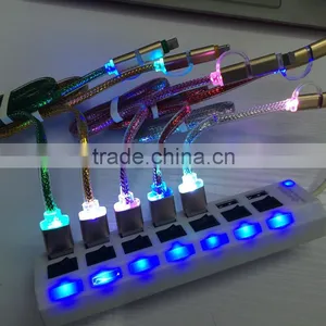 Lighting Micro Usb Cable, 1m Colorful 2in1 Usb Data Cable for Iphone, for Android Phone thumbnail-6