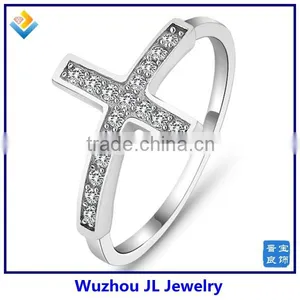 Wholesale Price Latin Cross CZ Stone Decorated 925 Sterling Silver Rings thumbnail-1