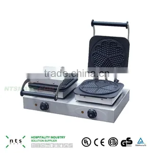 Fast Food Restaurant Design 2 Plate Enamel Coating Electric Waffle Baker thumbnail-3