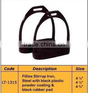 Fillies Stirrup Iron, Steel With Black Plastic Powder Coating, Horse Stirrups- Horse Ridding Products thumbnail-1