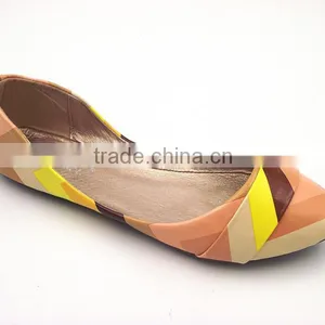 2016 Wholesale Factory Price Special Leather Multicolor Lady Flat Shoes in Stock thumbnail-2