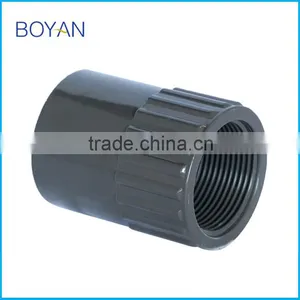 China Products BOYAN PVC UPVC ASTM SCH80 Grey Pipe Fitting Thread Coupling Female Universal Adapter thumbnail-2