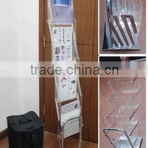 Popular A4 Size Acrylic Brochure Holder, Aluminium Brochure Stand thumbnail-1