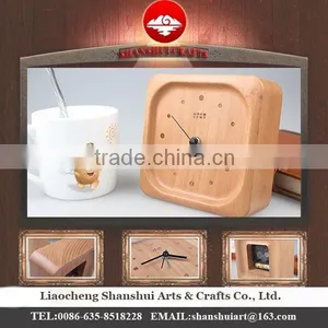 2015 New Style Beech Wood Color Desktop Clock, DRZ001 thumbnail-1