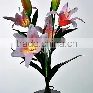 2017 New 6 Head Artificial PU Flowers Wedding/Home Decor Pink Lily Flower thumbnail-1