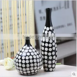 Modern Hand Paint Circle Pattern Ceramic Vases Wholesale for Home Deco thumbnail-1