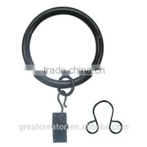 Black Metal Curtain Eyelet Rings With Small Rings and Clips thumbnail-1