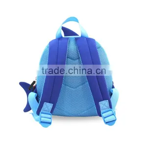 Wholesale Neoprene Waterproof New Model School Bags Children Kids Cartoon Backpack With Shark Shaped thumbnail-6