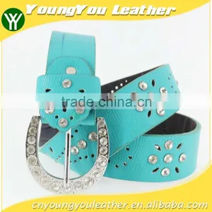 New Women Fashion pu Leather Rhinestone Belt With Shiny Silver Rhinestone Buckles in Yiwu thumbnail-1