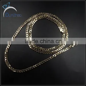 Mini Size Men's Hip Hop Gold Long Cuban Chains Necklace thumbnail-2