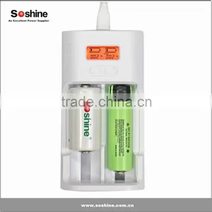 Soshine T2 LCD Universal Charger for 26650 18650 C AA AAA Universal Ni-mh Li-ion Battery Charger 18650 Battery Charger thumbnail-1
