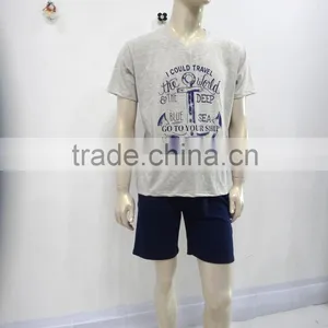 Leisure Personality Letter Top With Comfortable Cool Shorts Pajamas Men thumbnail-3