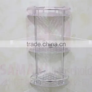 NO Nail Wall Mounted Bathroom Shampoo and Shower Holder Corner Basket Bathroom Shelf Rack thumbnail-1