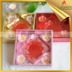 Lotus Flower Tealight Candle Glass Holder Scented Craft Candle Home Decoraction Supplies Candle thumbnail-1