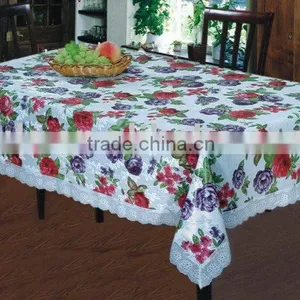 Embossing Lace-border Tablecloth, Clear Printed Tablecloths thumbnail-1