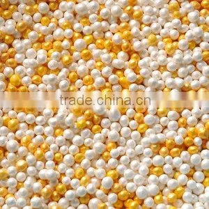 Edible White and Gold Sugar Pearls(PEL-S1) thumbnail-1