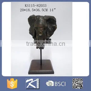 Resin Elephant Head With Base for Home Decoration thumbnail-1