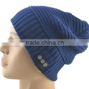 Gray Soft Beanie Wireless Bluetooth Hat Smart Cap Headset Headphone Speaker Mic thumbnail-2