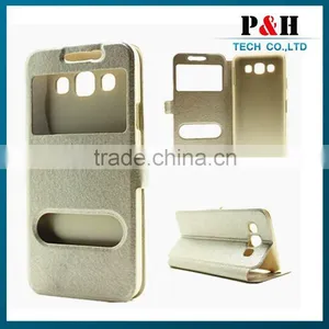 Flip Leather Cover Case For Samsung Galaxy E7 With Caller Id Display Window thumbnail-1
