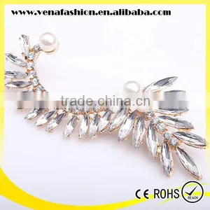 Cute Design Large Rhinestone Cover Ear Cuff Earrings thumbnail-6