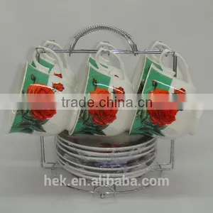 Flower Design Cup and Saucer Set thumbnail-3