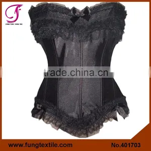 401705 Sexy Girls Lace Ribbon Satin Purple Corset thumbnail-4