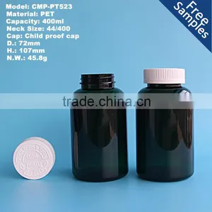400ml Wide Mouth Plastic PET Medicine Bottle, 400cc Capsule Pill Bottle,400g Pharmaceutical Pill Container Quality Choice thumbnail-1